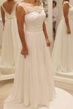 Load image into Gallery viewer, Simple A Line Backless Beach Wedding Dress Ball Gowns WD024