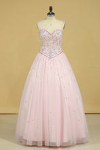 Load image into Gallery viewer, 2024 Sweetheart Ball Gown Quinceanera Dresses Tulle With Beads And Rhinestones New