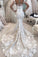 2023 Detachable Train Long Sleeves Scoop Mermaid Wedding Dresses With Applique Tulle