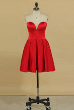 Load image into Gallery viewer, 2024 Sweetheart Homecoming Dresses A Line Satin Short/Mini