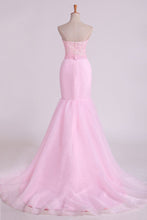 Load image into Gallery viewer, 2024 Sweetheart Prom Dresses Mermaid/Trumpet With Applique Court Train