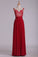 2024 Prom Dress Spaghetti Straps A Line Chiffon With Applique And Beads