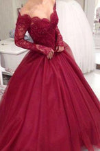 Load image into Gallery viewer, Charming Prom Dress Long Prom Dress Gowns Long Sleeve Tulle Evening Dress Women Dress RS844