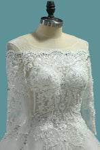 Load image into Gallery viewer, 2024 Marvelous Wedding Dresses Scoop Lace Up With Rhinestones Royal Train
