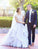 2023 Sparkly Beads Ruffles Organza Scoop Cap Sleeve Lavender Prom Wedding SRS10101