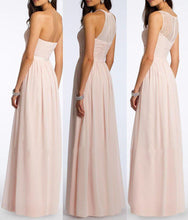 Load image into Gallery viewer, A Line Chiffon Blush Pink Formal Floor Length Cheap Bridesmaid Dresses Prom Dresses RS836