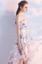 Load image into Gallery viewer, A Line High Low Straps Lace up Tulle Flower Homecoming Dresses Short Prom Dresses RS967