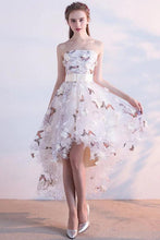 Load image into Gallery viewer, A Line High Low Straps Lace up Tulle Flower Homecoming Dresses Short Prom Dresses RS967