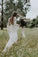 A line Long Sleeve Deep V Neck Lace Backless Wedding Dresses Long Bridal Dresses RS558
