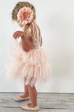 Load image into Gallery viewer, Adorable A-line Knee length Pink Tulle Little Flower Girl Dress with Lace Party Dress FG1005