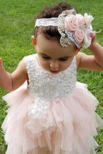Load image into Gallery viewer, Adorable A-line Knee length Pink Tulle Little Flower Girl Dress with Lace Party Dress FG1005