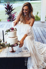 Load image into Gallery viewer, Beach Wedding Dresses Half Sleeve Off the Shoulder Lace Sexy Simple Boho Bridal Gowns W1029