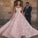 Princess Sexy A-Line Sweetheart Strapless Pink Beaded Lace Prom Dress with Appliques RS801