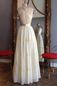 Chic V Neck Spaghetti Straps Chiffon Criss Cross Long Wedding Dresses Cheap Prom Dresses W1103