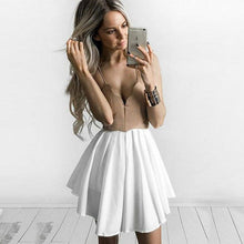 Load image into Gallery viewer, Cute A Line Spaghetti Straps V Neck Short Above Knee Homecoming Dress with Pleats H1033