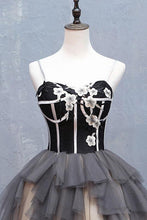 Load image into Gallery viewer, Cute Sweetheart Spaghetti Straps Tulle Short Prom Dresses Black Homecoming Dresses H1029