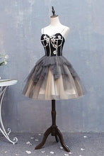 Load image into Gallery viewer, Cute Sweetheart Spaghetti Straps Tulle Short Prom Dresses Black Homecoming Dresses H1029