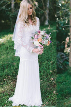 Load image into Gallery viewer, Lace Long Sleeve Beach Backless Outdoor Garden Handmade Women&#39;s Wedding Dress RS56