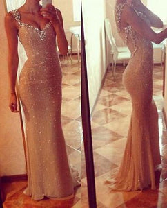 New Style Prom Dress With Straps Sequin Sweetheart Long Mermaid Prom Dresses RS92