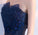 Navy Blue Beads Appliques Strapless A-Line Lace up Homecoming Dress Graduation Dress RS573
