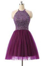 Load image into Gallery viewer, Short Prom Dresses Tulle Prom Gown Purple Homecoming Dress Sexy Prom Dress RS394
