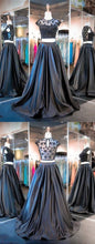 Load image into Gallery viewer, New Style Ball Gown Two Pieces Fashion Black Sweet 16 Gown Prom Dress for Spring Teens RS124