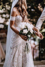 Load image into Gallery viewer, Elegant Mermaid Lace Sweetheart Beach Wedding Dresses Boho Bridal Dresses RS614