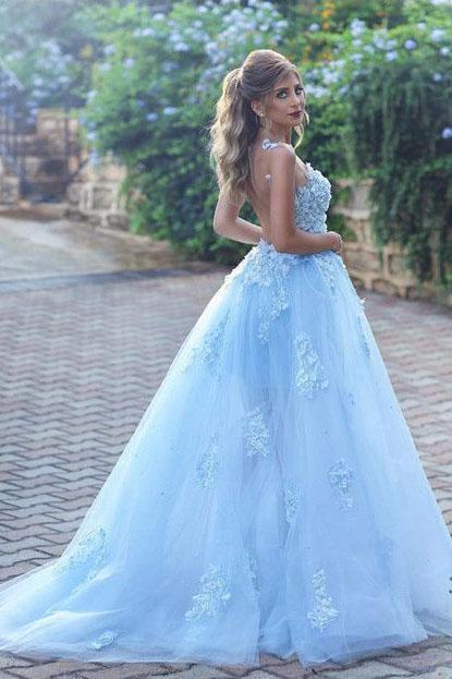 LIGHT BLUE PRINCESS BALL GOWN Womens Fashion Dresses  Sets Evening  dresses  gowns on Carousell