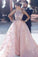 Luxury Wedding Dresses Halter Embroidery Organza High Neck Open Back Prom Dresses RS284