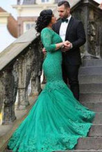 Load image into Gallery viewer, Newest Appliques Mermaid Tulle Prom Dresses 2024 Prom Dresses RS673