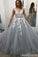 Gorgeous Ball Gown Sleeveless V Back Lace Party Dresses with Appliques