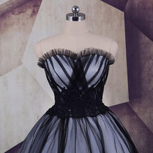 Load image into Gallery viewer, A Line Tulle High Low Sweetheart Strapless Sleeveless Prom Dresses Homecoming Dresses RS25
