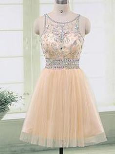 Short Prom Gown Champagne Homecoming Gowns 2024 Homecoming Dress RS908