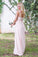 Chic Pink A Line One Shoulder Chiffon Floor Length Long Bridesmaid Dresses