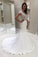Luxury V Neck Cap Sleeves Mermaid Wedding Dresses