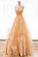 Spaghetti Straps V-neck Lace Up Back Long Princess Prom Dresses Cute Dresses