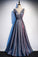 Sparkly Long A-line Scoop Neckling Prom Dresses For Teens Homecoming Dresses