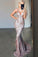 Mermaid Criss Cross Deep V Neck Gold Prom Dresses Sequins Long Prom Dresses RS534