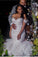 Mermaid Lace Off the Shoulder V Neck Ivory Wedding Dresses with Appliques Bridal Gowns RS988