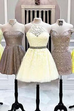 Load image into Gallery viewer, New Style Halter A line Homecoming Dresses Above Knee Short Prom Dresses H1186