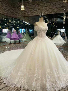 2024 New Arrival Awesome Wedding Dresses Off The Shoulder A Line With Crystals Royal Train Tulle Lace Up