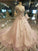 2024 Floral Scoop A-Line Prom Dresses Tulle Lace Up With Appliques And Beadings
