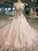 2024 Floral Scoop A-Line Prom Dresses Tulle Lace Up With Appliques And Beadings