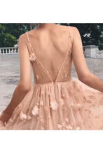 Load image into Gallery viewer, Elegant A Line Pink Backless High Low Spaghetti Straps Prom Homecoming Dress RS791
