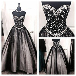 New Design Sequin Shiny Long Prom Dresses A-neck Sweetheart Prom Dresses RS549