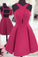 Rosy A-line short Homecoming dresses，unique openback short casual dress