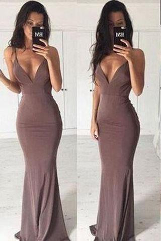 Sexy mermaid backless long cheap simple off shoulder v-neck popular on sale summer dress 15225