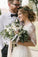See Through Half Sleeve Ivory Country Wedding Dresses Backless Tulle Wedding Dress W1073