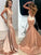 Sexy Mermaid Backless Prom Dress Nude V Neck Long Lace Spaghetti Straps Prom Dresses P1104