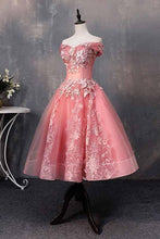 Load image into Gallery viewer, Short Bateau Appliques Beads Off the Shoulder Quinceanera Dresses Homecoming Dress H1164